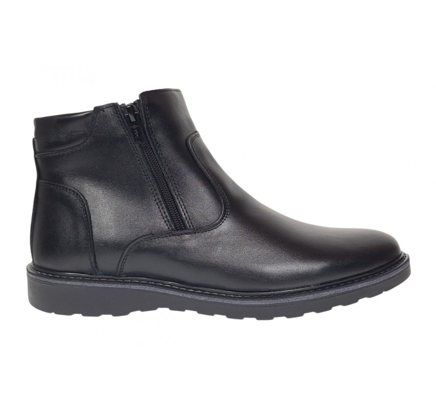 Ghete barbati casual din piele naturala cu fermoar imblanite Corsa - GF1203CSN