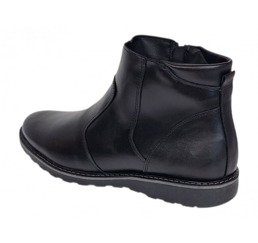 Ghete barbati imblanite cu fermoar din piele naturala – Nordvik GF1204CSN, confort elegant pentru iarna