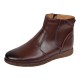 Ghete barbati casual din piele naturala maro cu fermoar imblanite GF1204YANIS