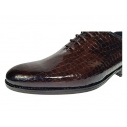 Pantofi barbati maro croco lac – eleganta cu impact pentru tinute de eveniment GK150CRM