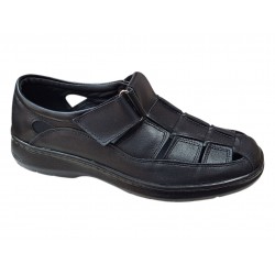 Sandale barbati negre casual din piele naturala Ciucaleti GK1N