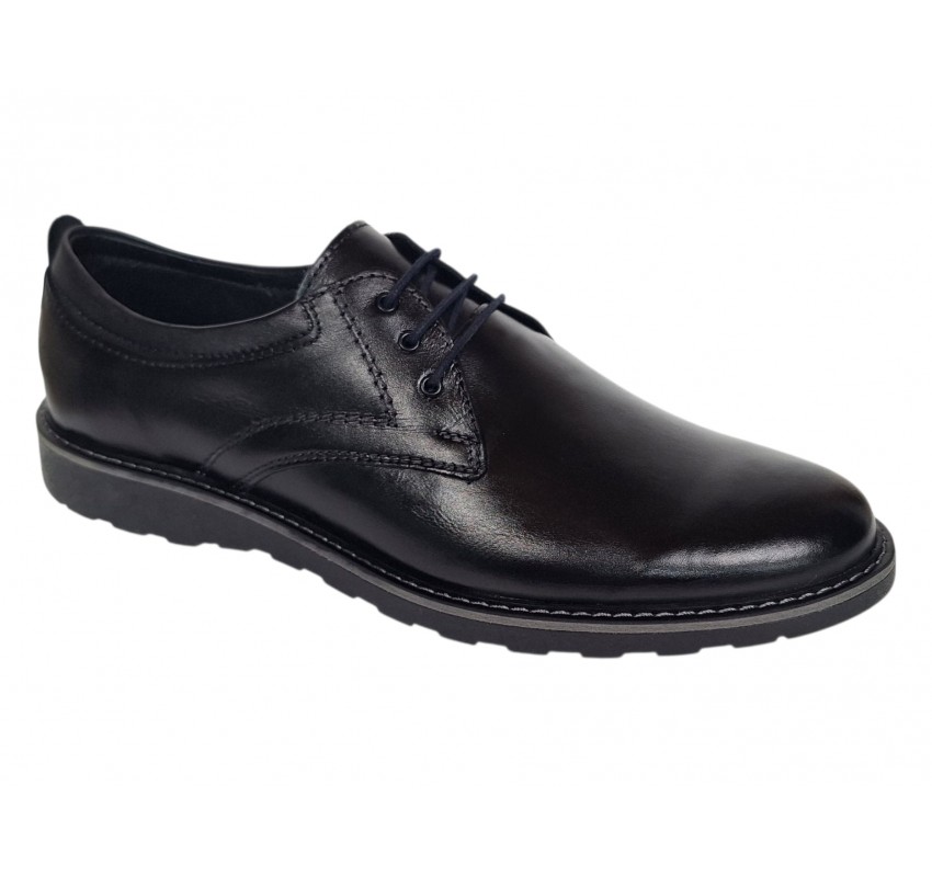Sandale barbati negre casual din piele naturala Ciucaleti GK1N