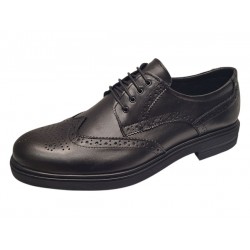 Pantofi barbati eleganti negri din piele naturala tip brogue – design clasic office - GK756N