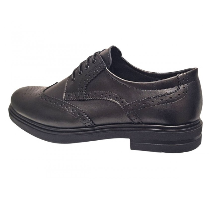 Pantofi barbati eleganti negri din piele naturala tip brogue – design clasic office - GK756N