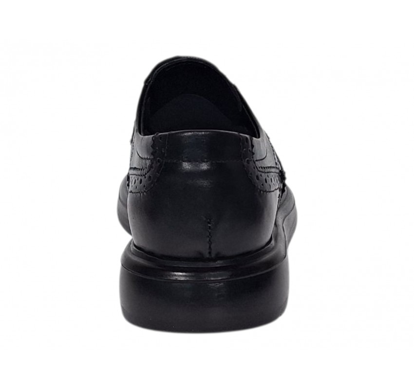Pantofi Brogue Derby Casual - Eleganti barbati din piele naturala culoare neagra DeSuceava GK826ORTN