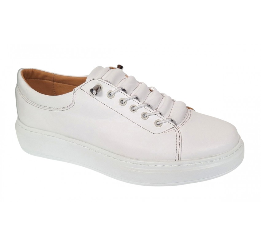 Pantofi barbati casual din piele naturala Alb GK96A