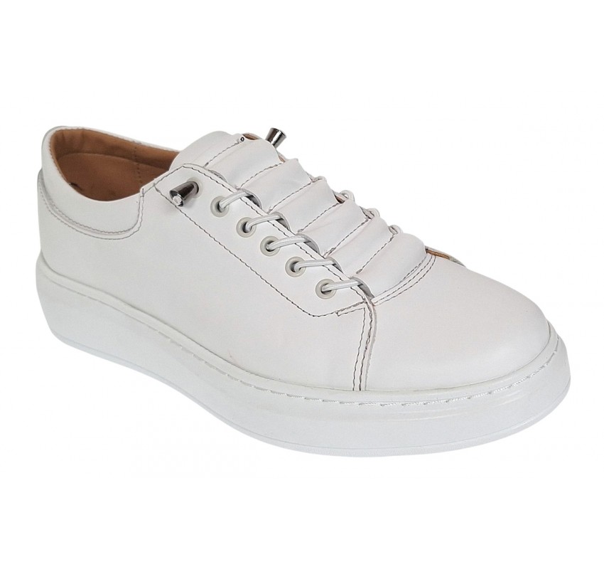 Pantofi barbati casual din piele naturala Alb GK96A