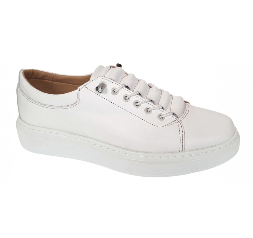 Pantofi barbati casual din piele naturala Alb GK96A