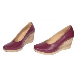 Pantofi dama casual din piele naturala box cu platforma de 7 cm Mara Grena