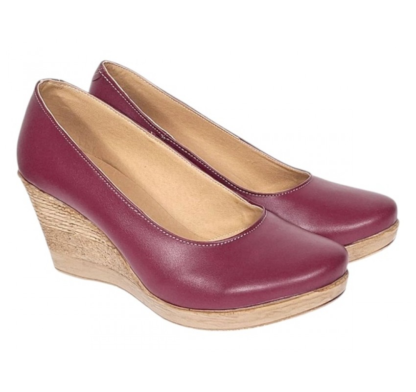 Pantofi dama casual din piele naturala box cu platforma de 7 cm Mara Grena
