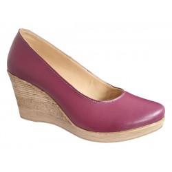 Pantofi dama casual din piele naturala box cu platforma de 7 cm Mara Grena