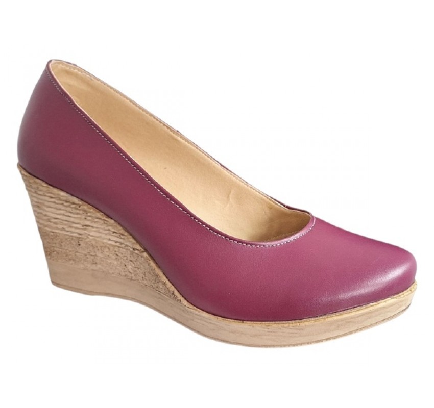 Pantofi dama casual din piele naturala box cu platforma de 7 cm Mara Grena