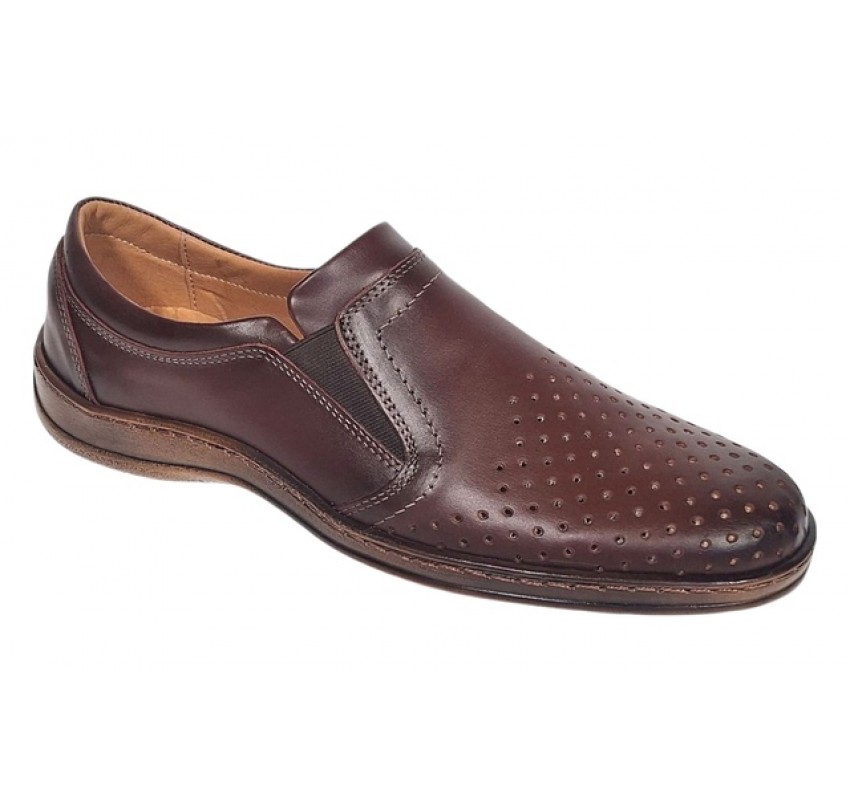 Pantofi barbati casual perforati din piele naturala Maro - GKR03M