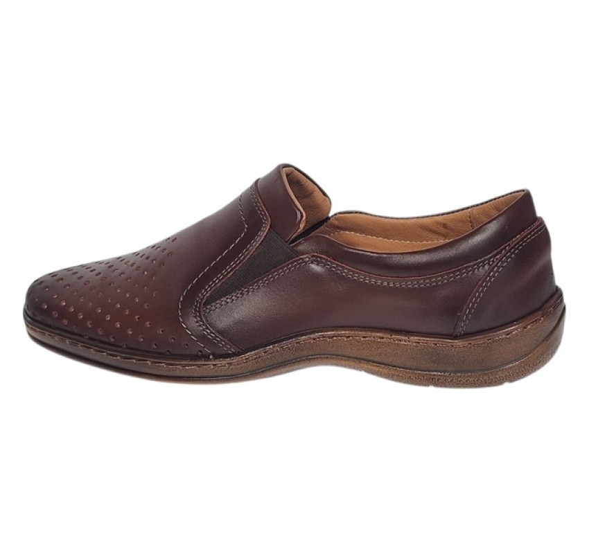 Pantofi barbati casual perforati din piele naturala Maro - GKR03M