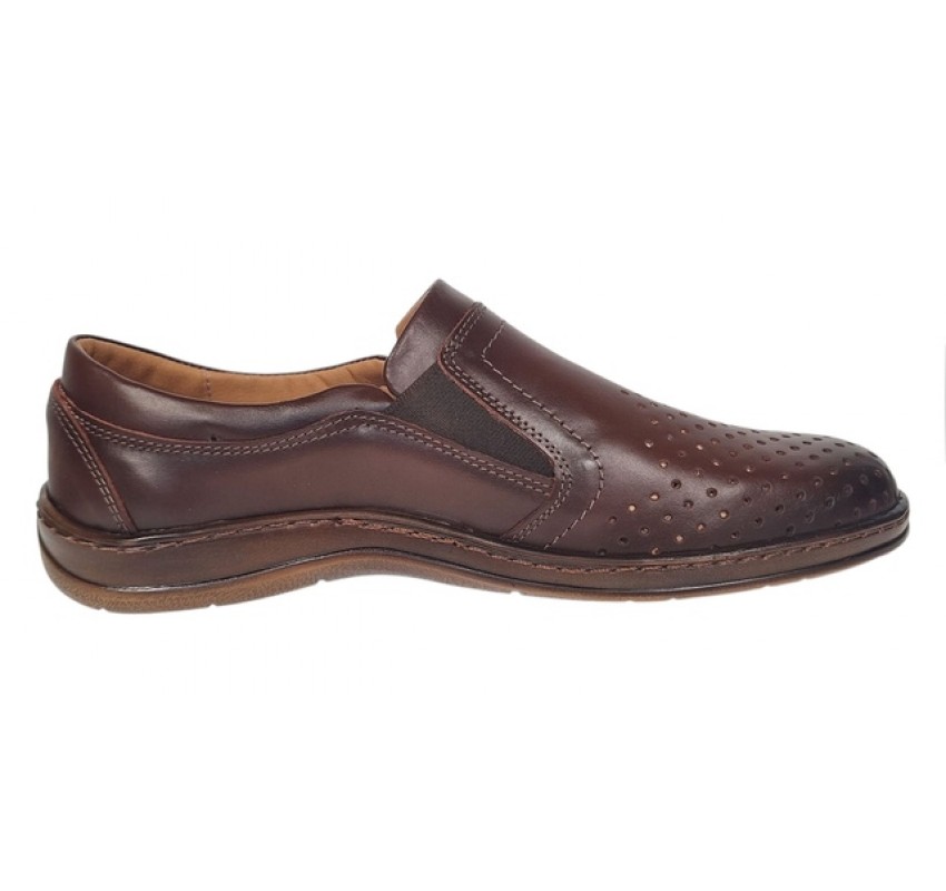 Pantofi barbati casual perforati din piele naturala Maro - GKR03M