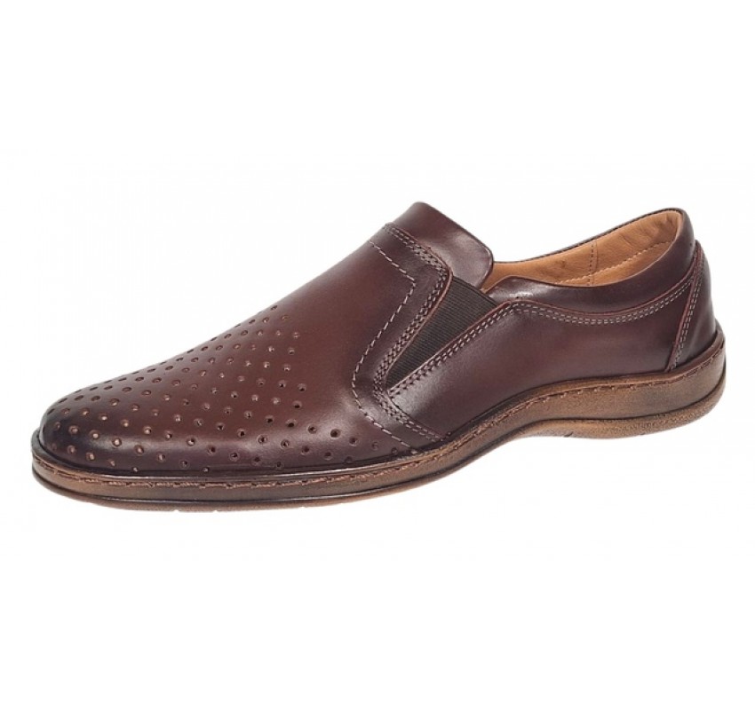 Pantofi barbati casual perforati din piele naturala Maro - GKR03M