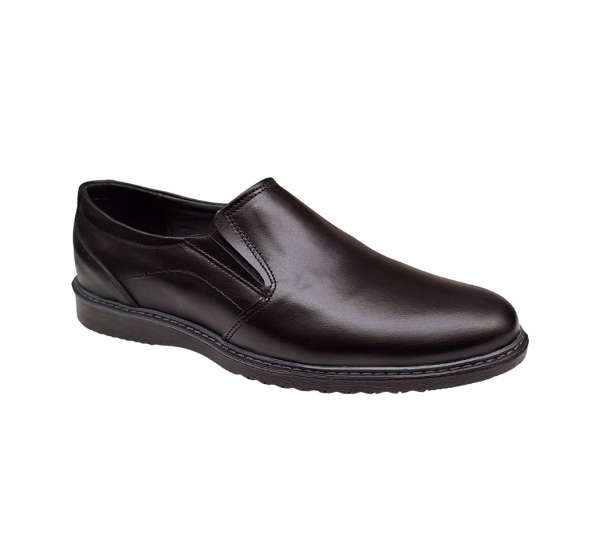 Pantofi barbati, casual, piele naturala, Negru - GKR04N