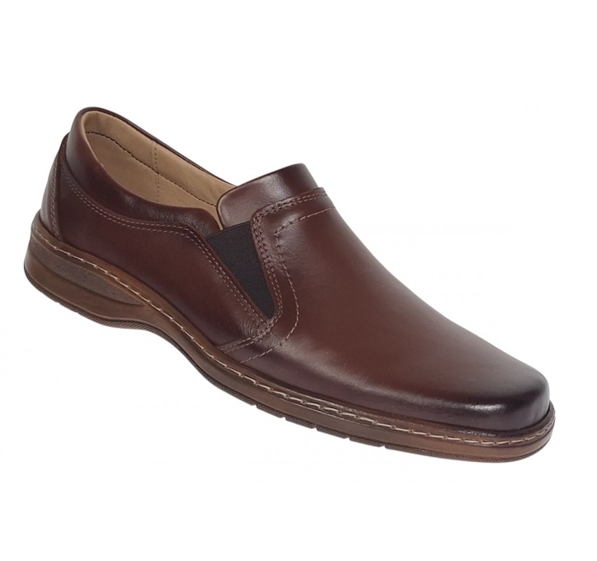 Pantofi comozi barbati, din piele naturala maro GKR08M