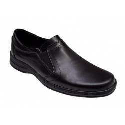 Pantofi barbati casual din piele naturala, cu elastic, marimi 39 la 47, pe calapod lat GKR08N