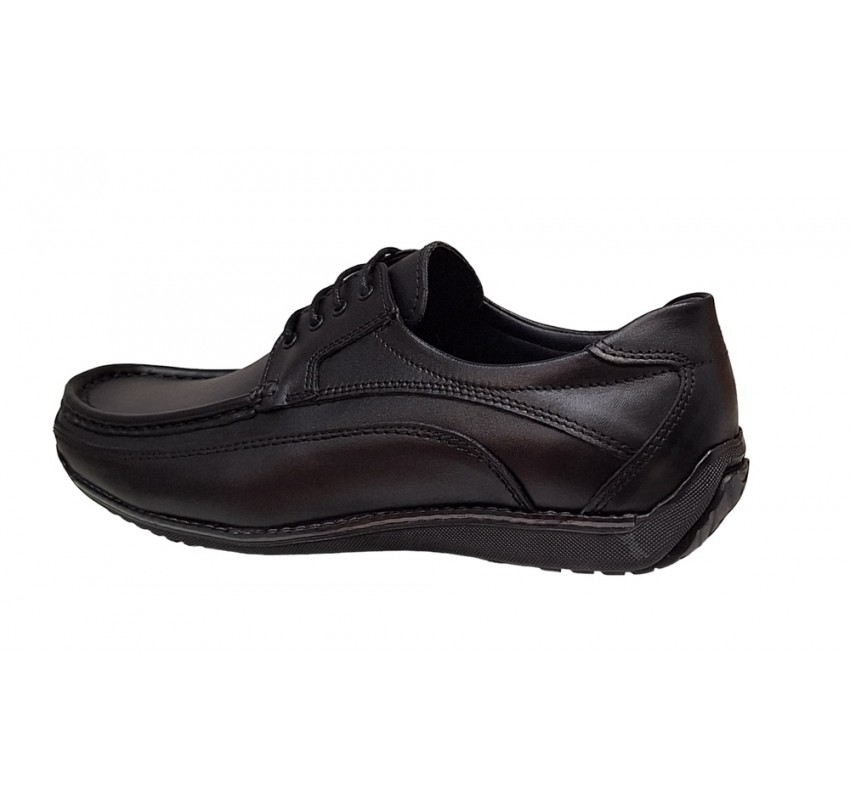 Pantofi barbati casual din piele naturala cu siret Negru GKR100N Pantofi barbati casual din piele naturala cu siret Negru GKR100N