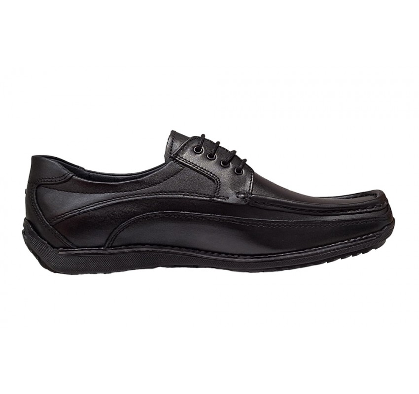 Pantofi barbati casual din piele naturala cu siret Negru GKR100N Pantofi barbati casual din piele naturala cu siret Negru GKR100N