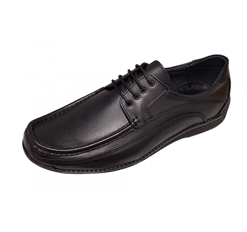 Pantofi barbati casual din piele naturala cu siret Negru GKR100N Pantofi barbati casual din piele naturala cu siret Negru GKR100N