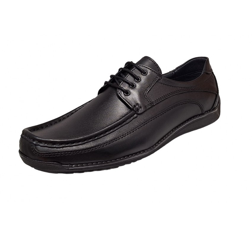 Pantofi barbati casual din piele naturala cu siret Negru GKR100N Pantofi barbati casual din piele naturala cu siret Negru GKR100N
