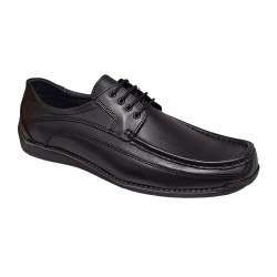 Pantofi barbati casual din piele naturala cu siret Negru GKR100N