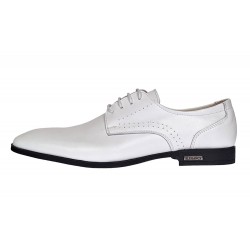 Pantofi barbati eleganti din piele naturala Alb Box GKR101A