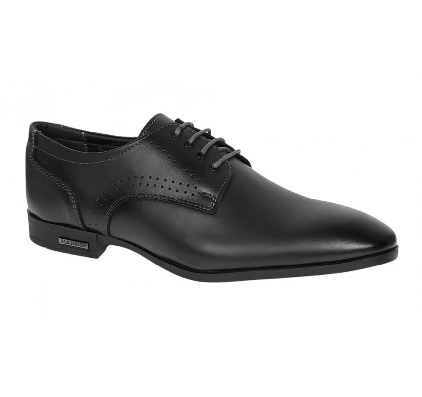 Pantofi barbati eleganti din piele naturala Negru GKR101N