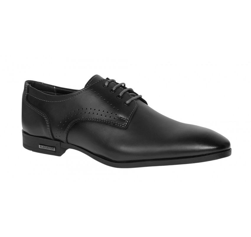 Pantofi barbati eleganti din piele naturala Negru GKR101N