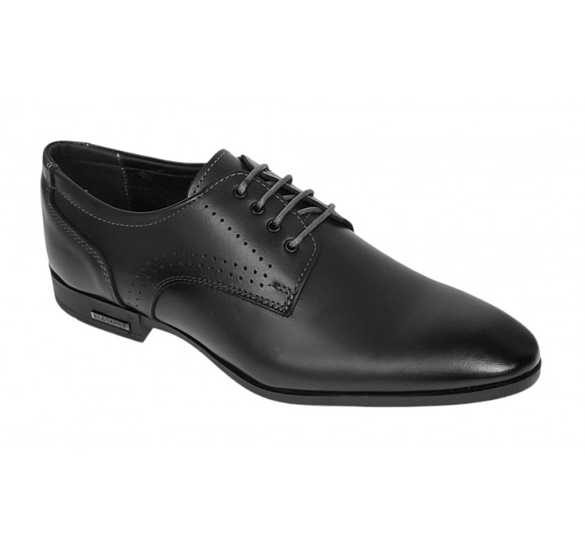 Pantofi barbati eleganti din piele naturala culoare neagra GKR101N
