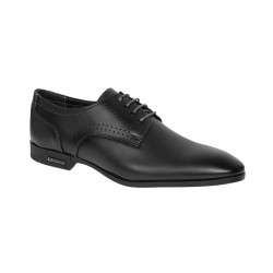 Pantofi barbati eleganti din piele naturala culoare neagra GKR101N