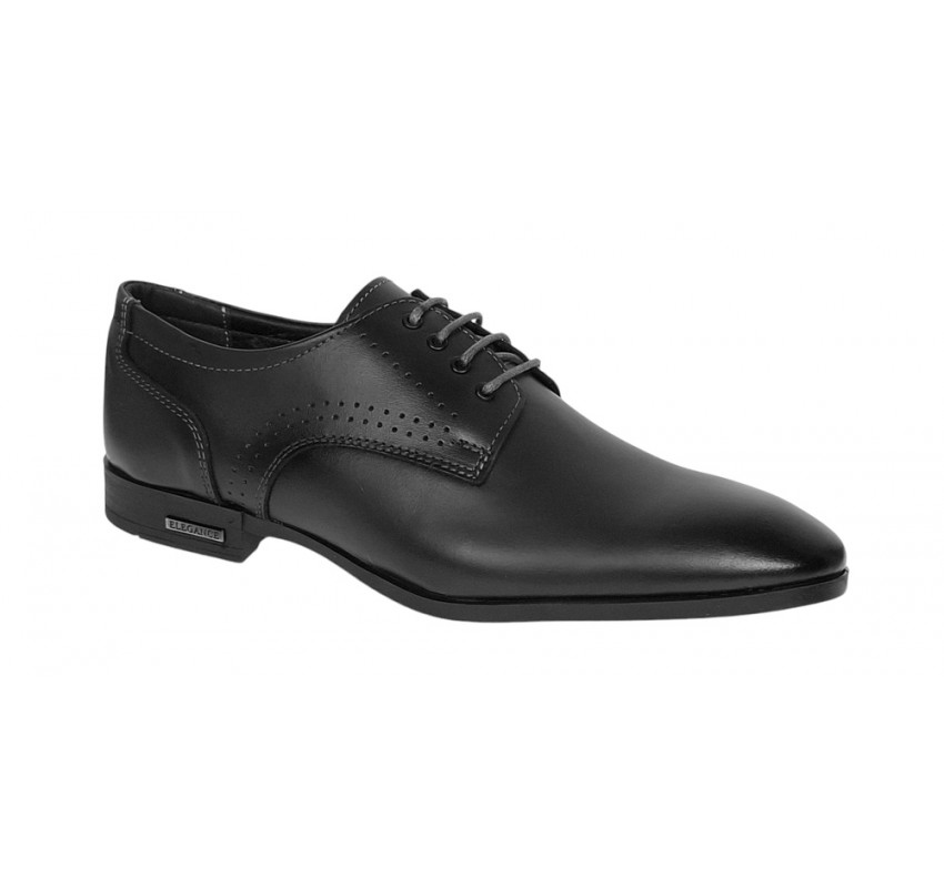 Pantofi barbati eleganti din piele naturala Negru GKR101N