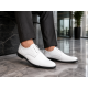 Pantofi Derby bărbați albi din piele naturală, eleganți casual – GKR103AB
