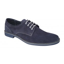 Pantofi barbati din piele naturala intoarsa - Model Bleumarin 103BLVEL