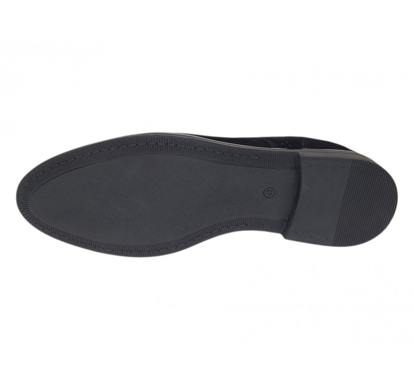 Pantofi barbati negri din piele naturala intoarsa GKR103NVEL