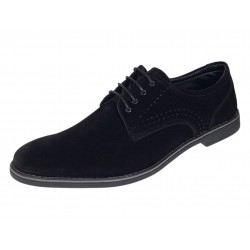 Pantofi barbati negri din piele naturala intoarsa GKR103NVEL