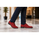 Pantofi barbati rosii smart casual din piele naturala intoarsa GKR103RVEL