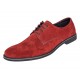 Pantofi barbati rosii smart casual din piele naturala intoarsa Carlos GKR103RVEL