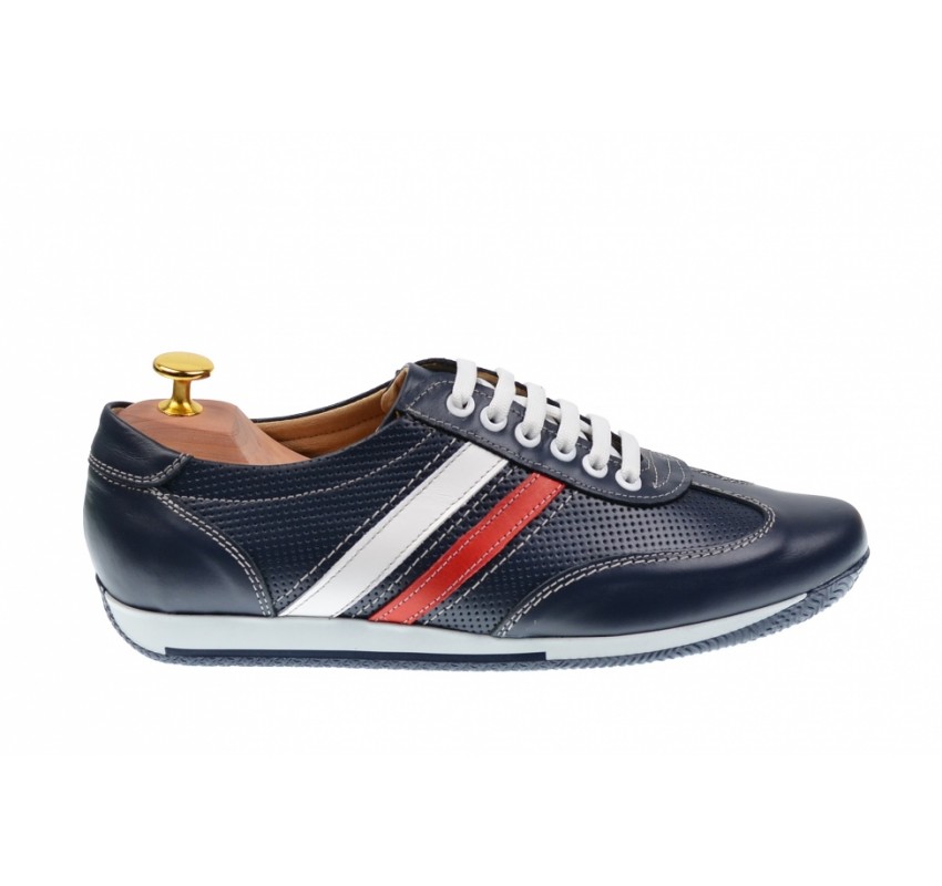 Pantofi barbati sport din piele naturala bleumarin 1055BLM