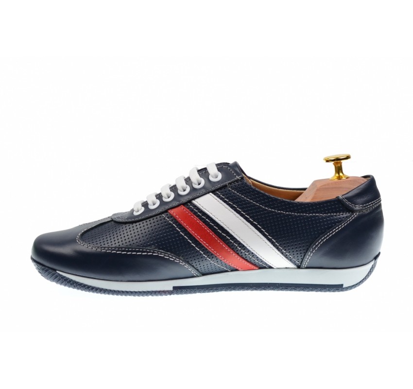 Pantofi barbati sport din piele naturala bleumarin 1055BLM