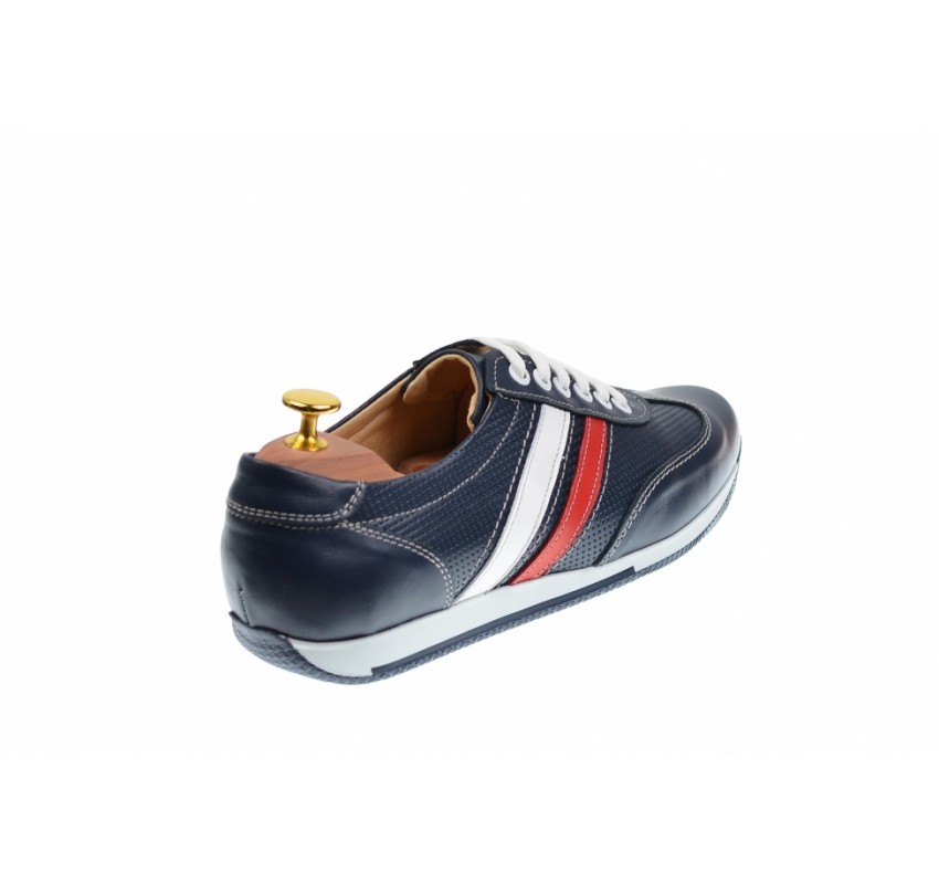 Pantofi barbati sport din piele naturala bleumarin 1055BLM