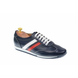 Pantofi barbati sport din piele naturala bleumarin 1055BLM