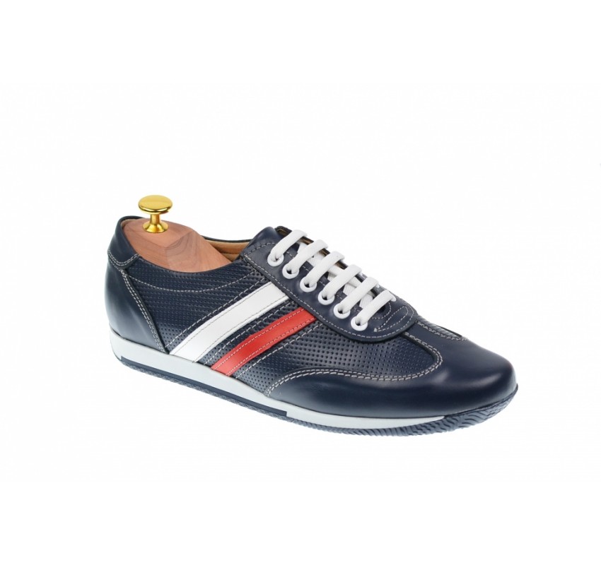 Pantofi barbati sport din piele naturala bleumarin 1055BLM