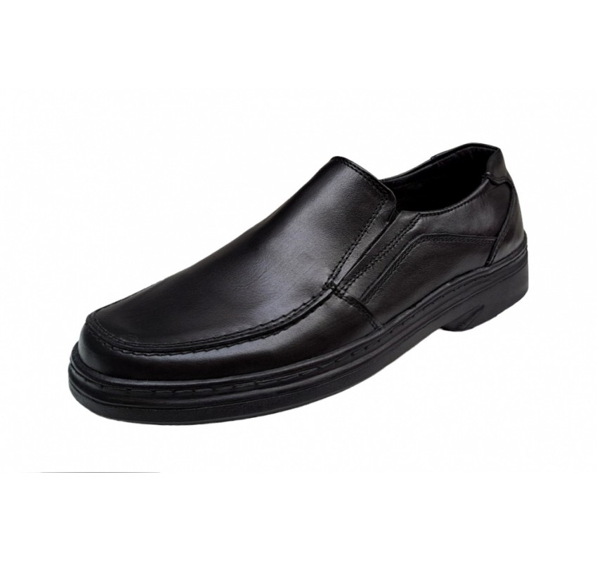 Pantofi barbati casual din piele naturala, cu elastic, calapod lat, GKR10N