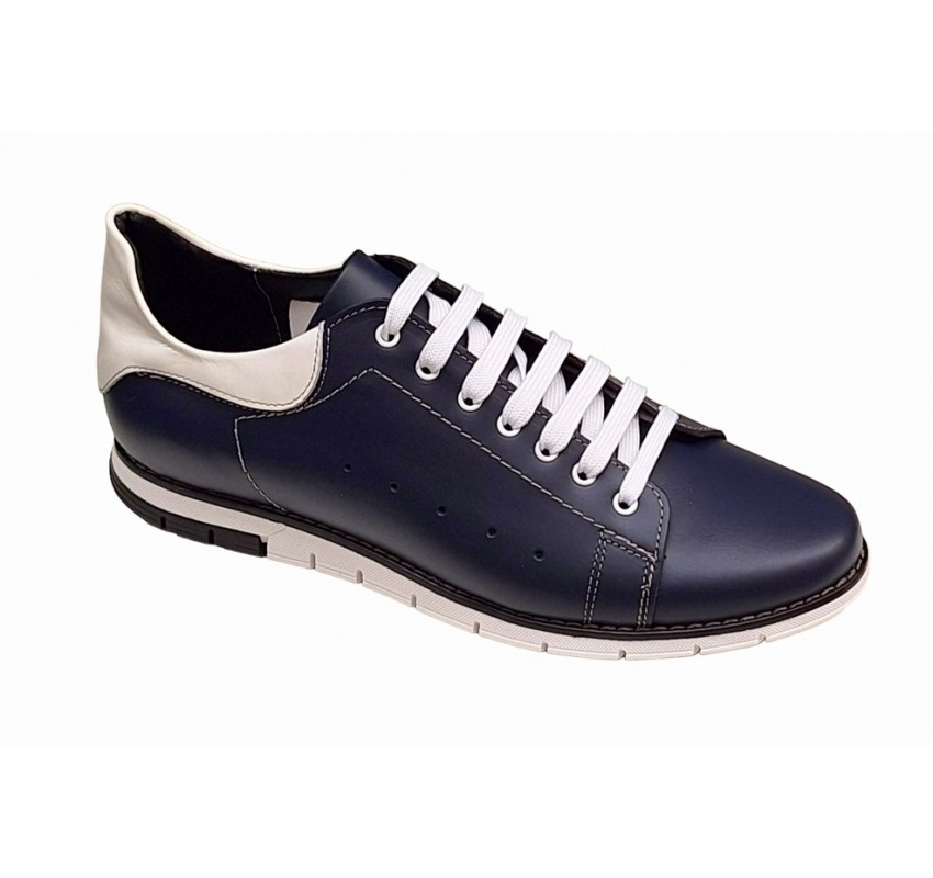 Pantofi barbati sport bleumarin inchis din piele naturala GKR111BLU