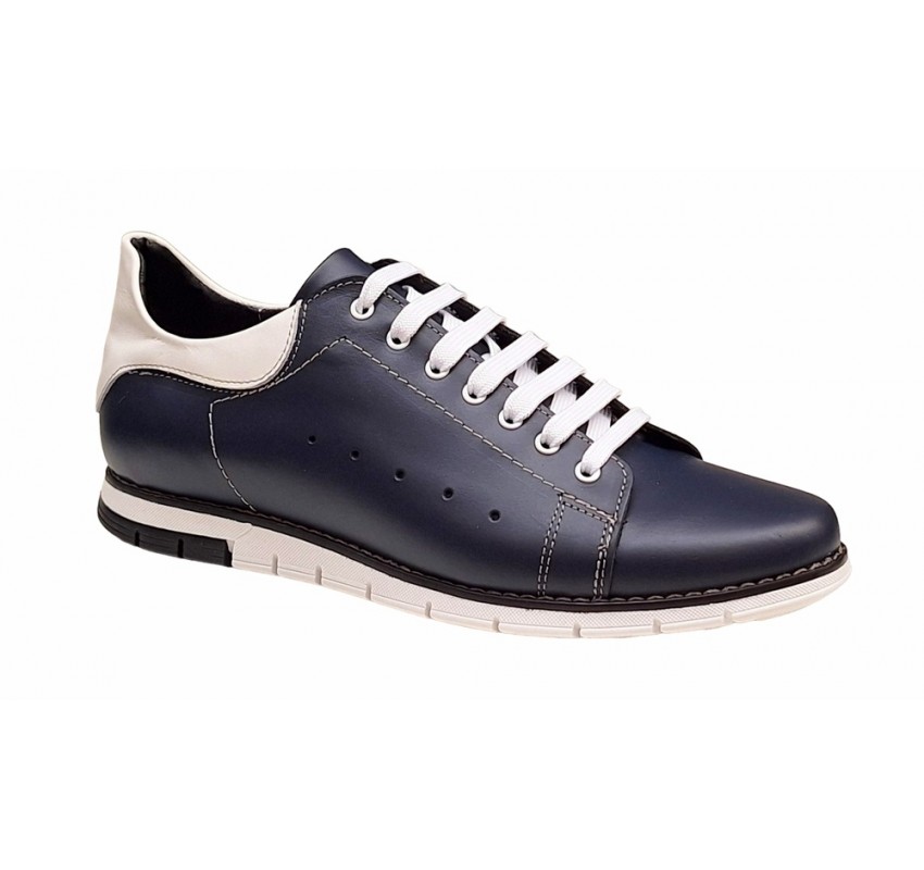 Pantofi barbati sport bleumarin inchis din piele naturala GKR111BLU