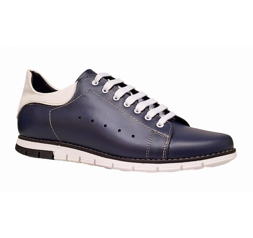 Pantofi barbati sport bleumarin inchis din piele naturala GKR111BLU