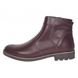 Ghete barbati casual din piele naturala cu fermoar imblanite GKR115VIS